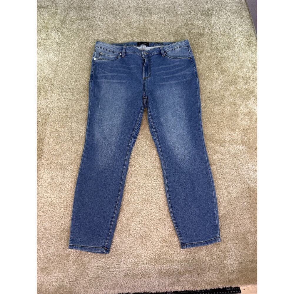 Tahari Jeans Womens Kelly Classic Skinny Size 16W Blue Ankle C091